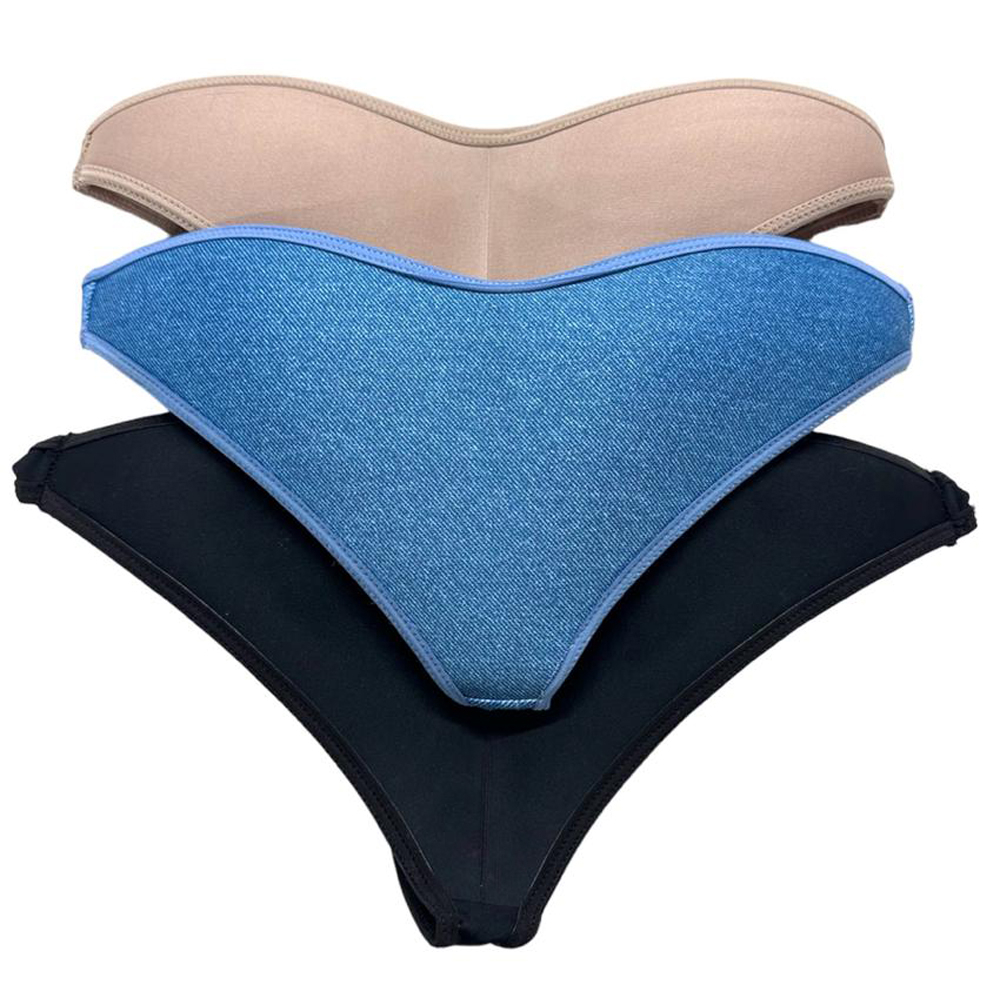 Kit 3 Calcinha  Bumbum falso com  Enchimento aumen