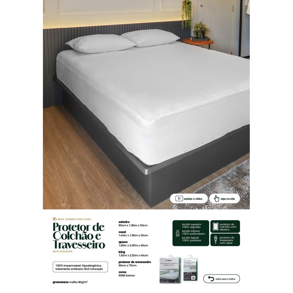 Protetor de Colchão Impermeável Queen 1,60×