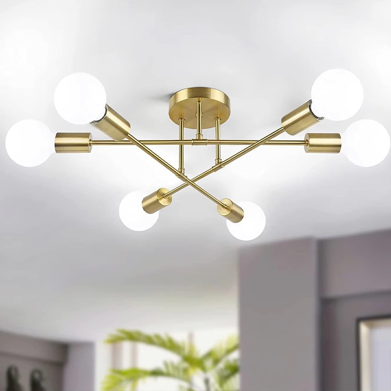 Lustre moderno semi-embutido, iluminação nórdic