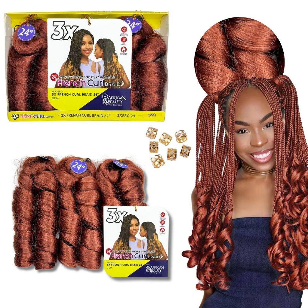 Cabelo Jumbo French Curl Ondulado P Trança Cacho 