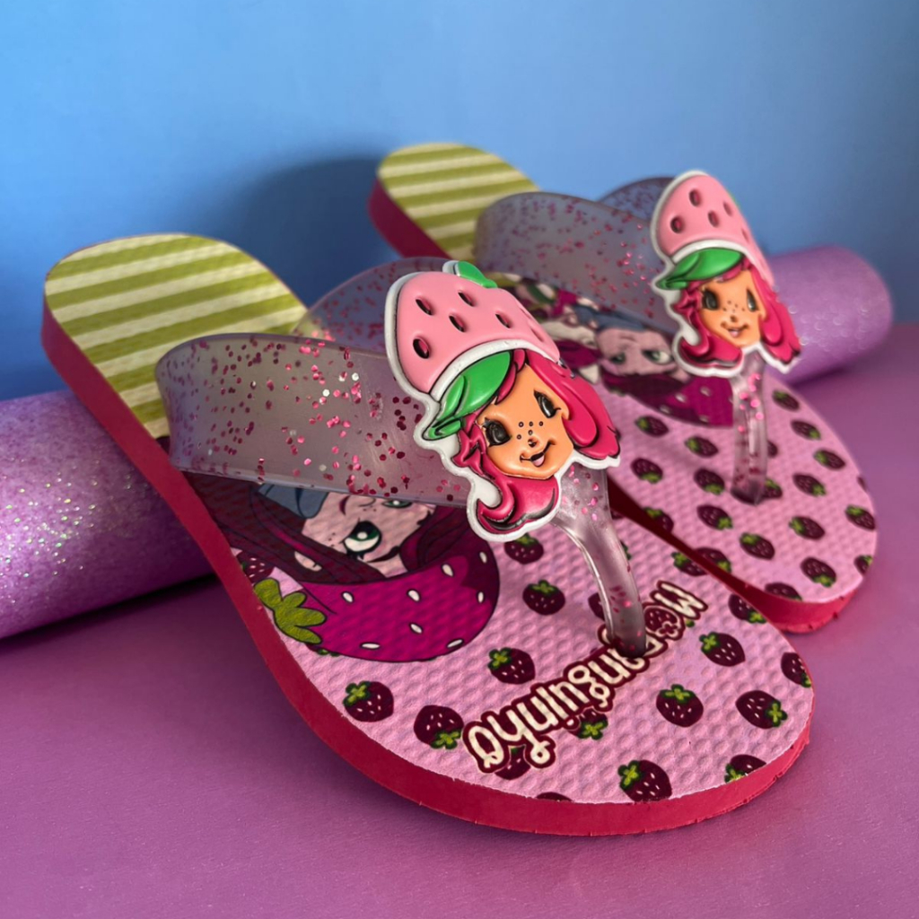 Chinelo de dedo Feminino Infantil moranguinho, uni