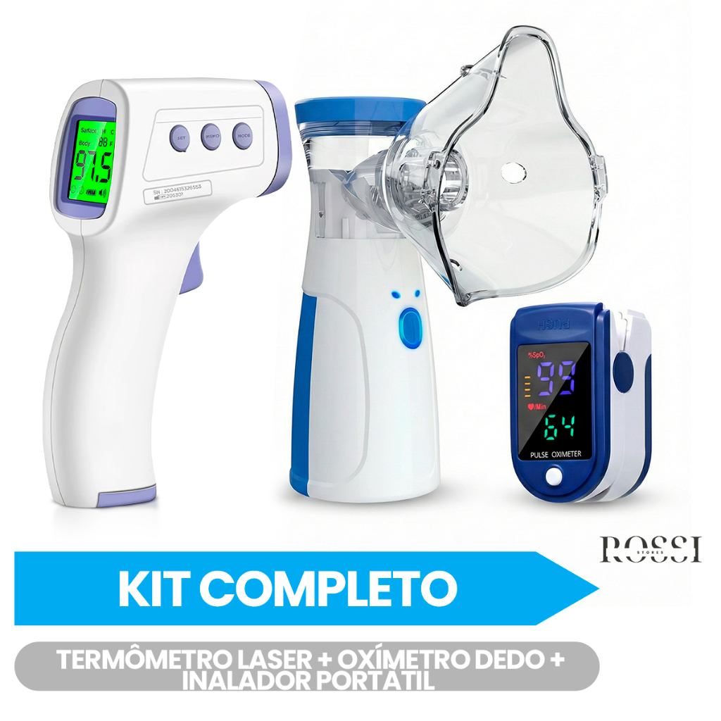 Kit Oxímetro de Dedo + Termômetro Infravermelho 