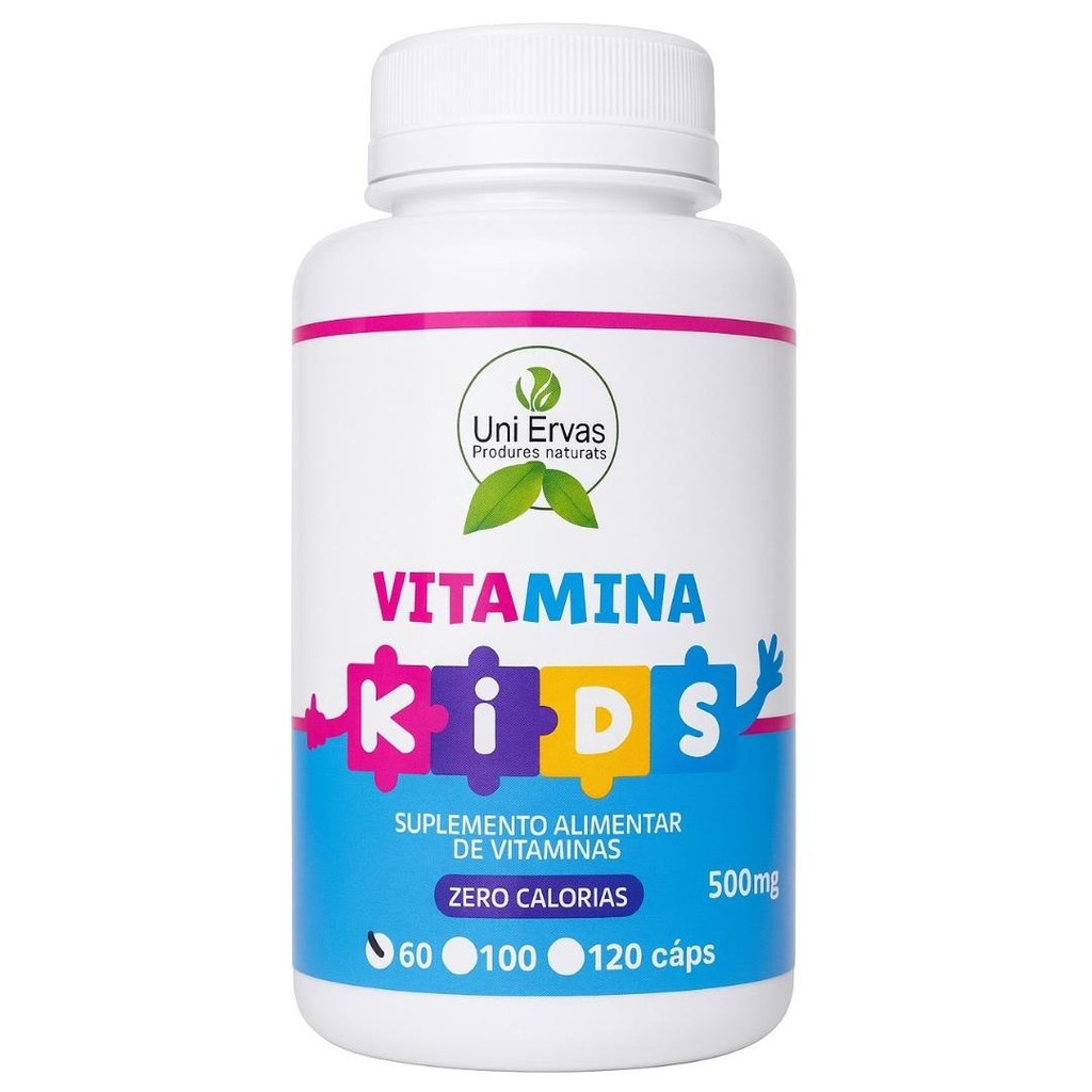 VITAMINA KIDS 500mg – 60 Cápsulas Uni Ervas