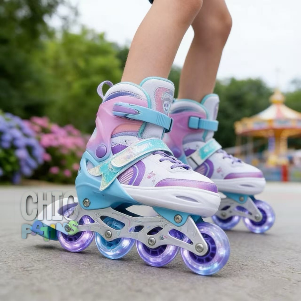 Patins Inline Infantil Roller 4 Rodas Reto Roxo Se