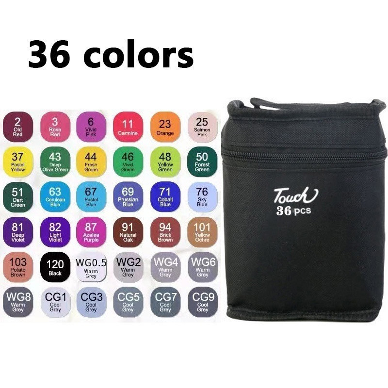 Kit 36 Cores Caneta Marcadora Com Ponta Dupla/Pint