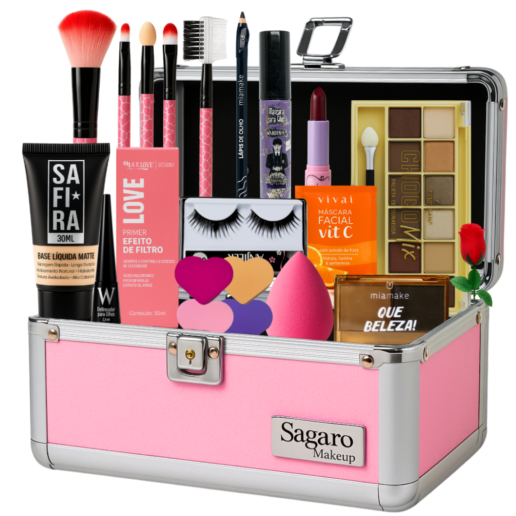Kit Maquiagem Maleta Top Completa Make Linda Mulhe