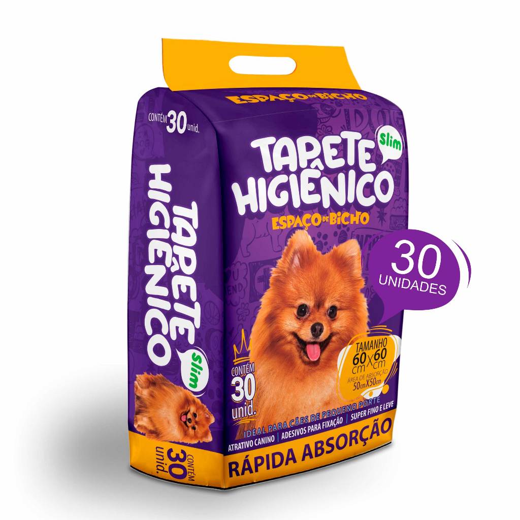 Tapete Higiênico Espaço De Bicho 30 Unidades 60&
