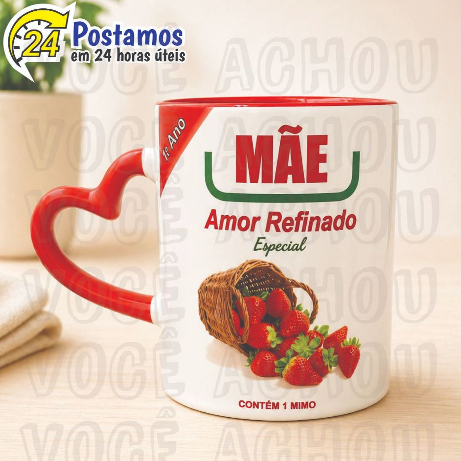 Caneca Dia das Mães Personalizada Amor Refinado d