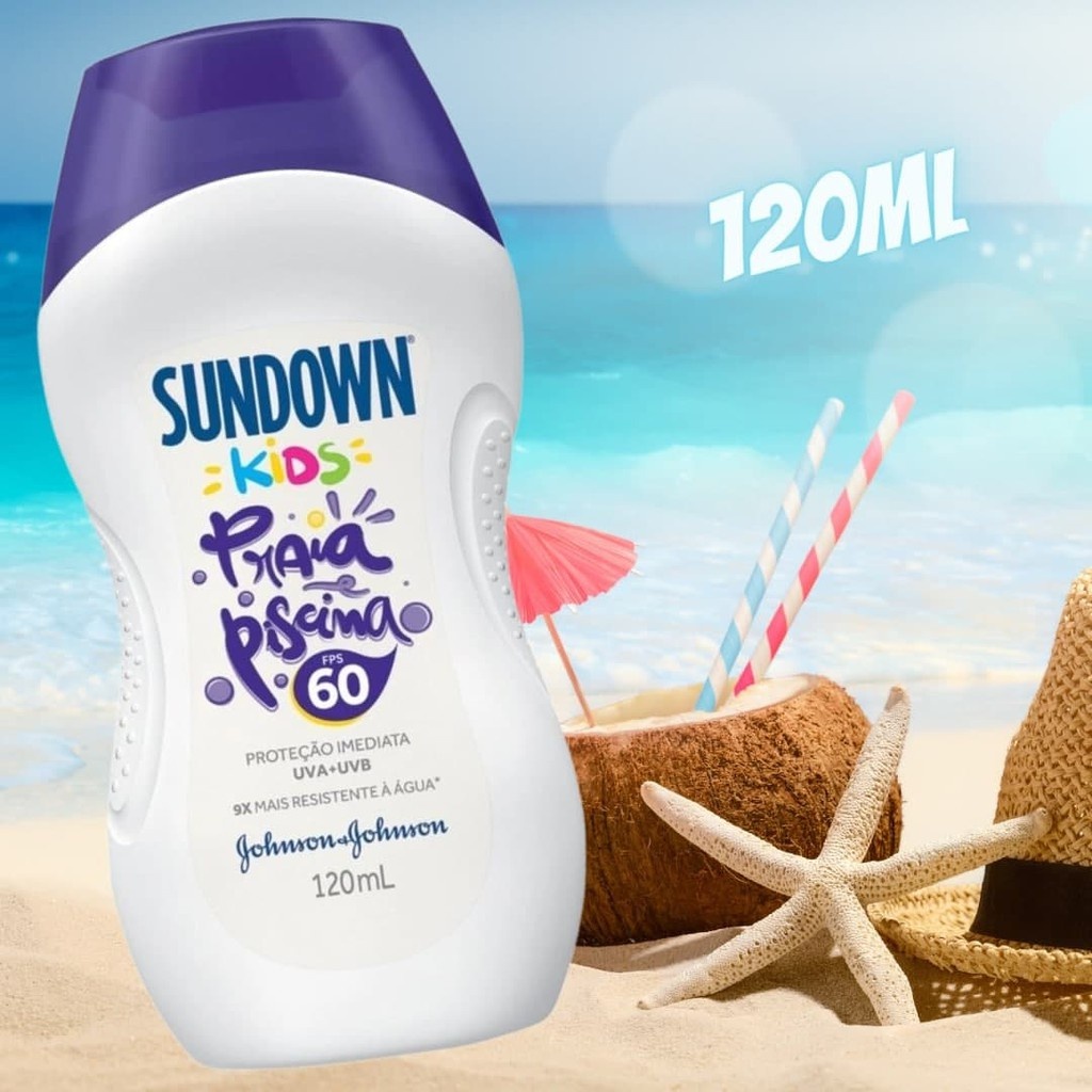 protetor solar corpo e rosto sundown praia e pisci