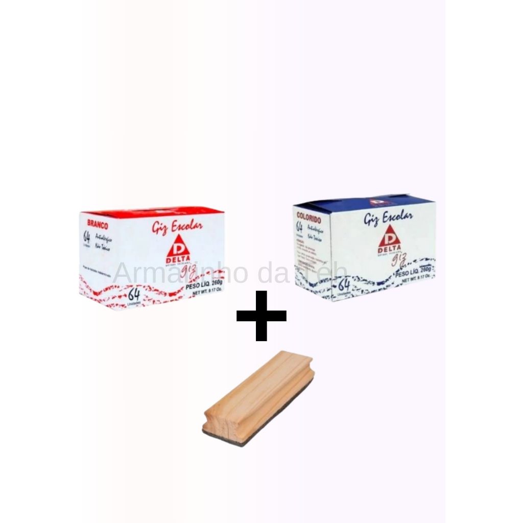 KIT GIZ ESCOLAR DE LOUSA E APAGADOR DELTA