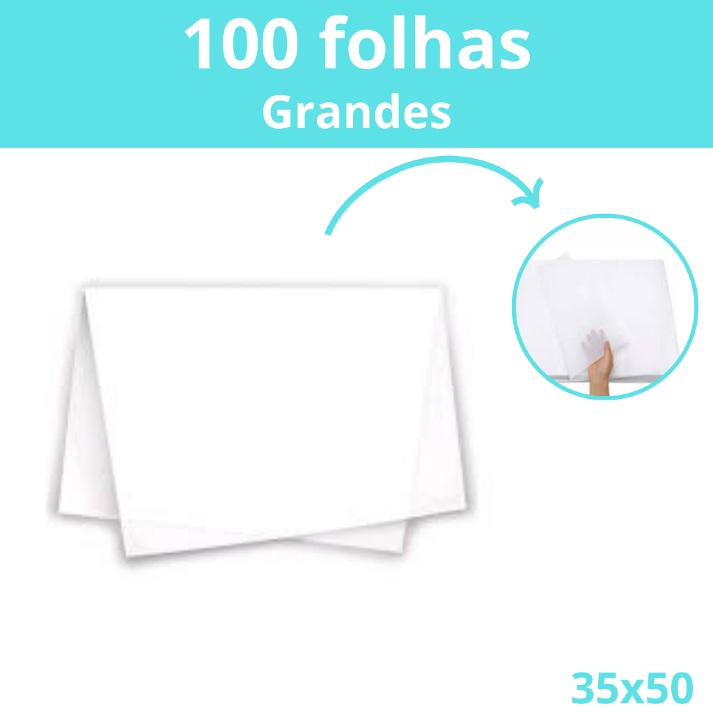 Papel Seda Branco 35×50 – 100 Unidades