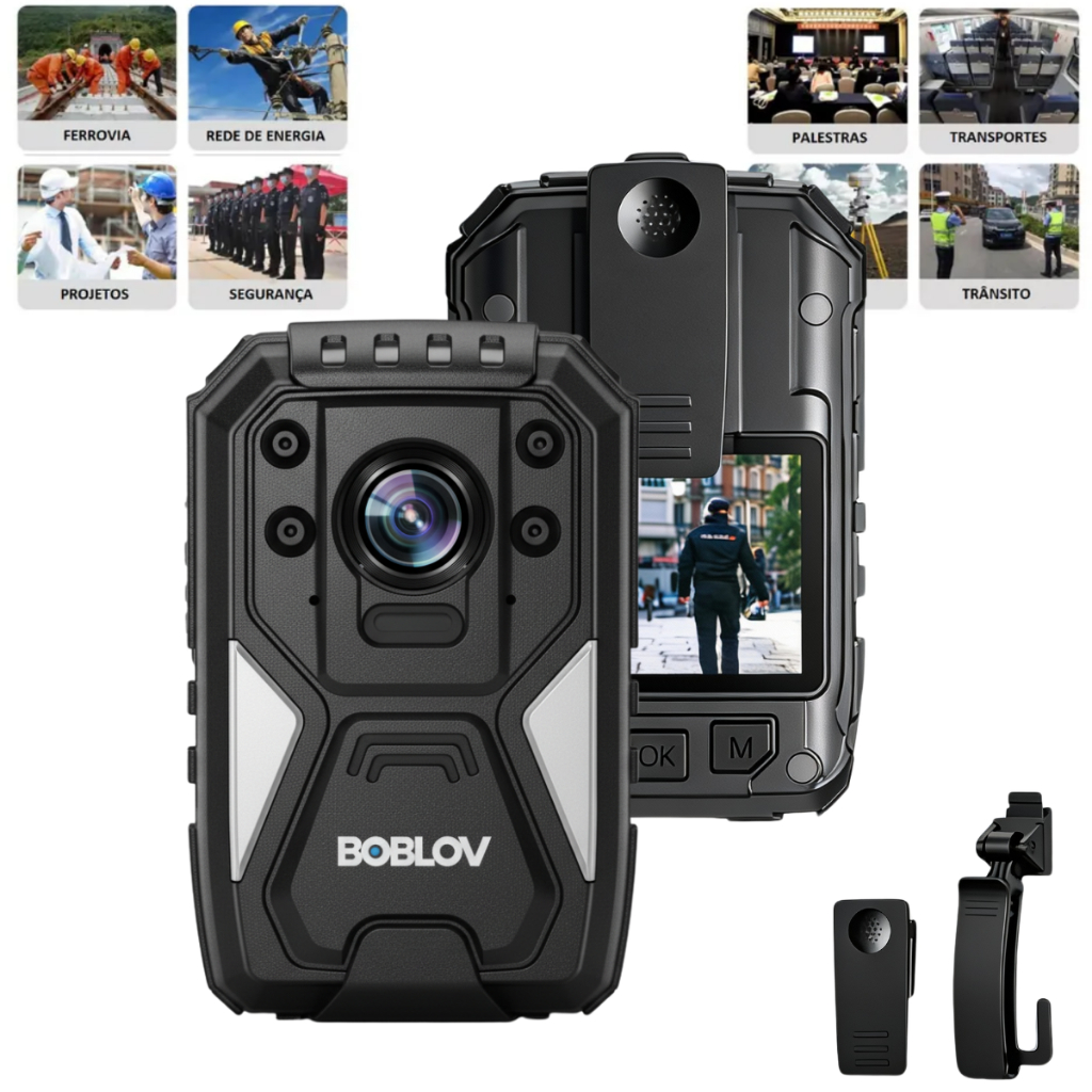 Body Cam 4K GPS 128GB Câmera Corporal Visão Notu