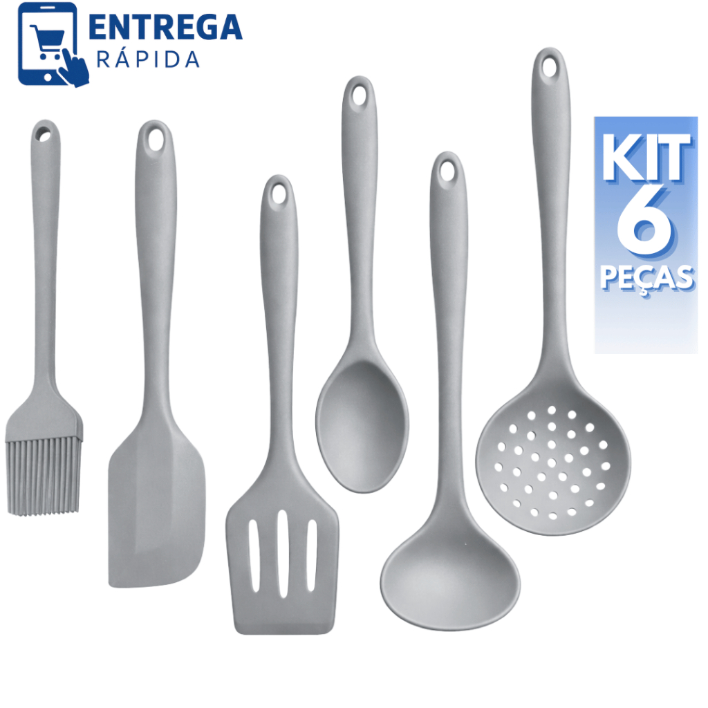 Kit 6 ou 2 Peças Utensílios de Silicone para Coz