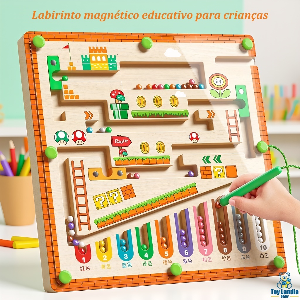 Bola De Labirinto Magnético Para Crianças Caneta