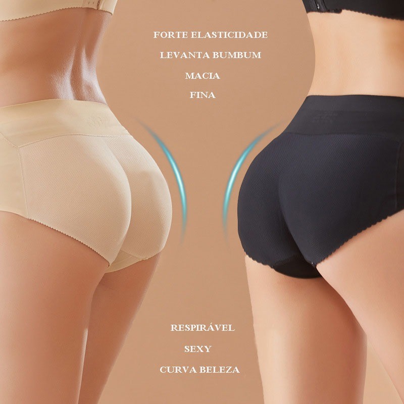 Calcinha acolchoada, levanta e aumenta o bumbum, c