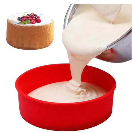 Mini Assadeira Forma Silicone Bolo Pudim Torta Mou