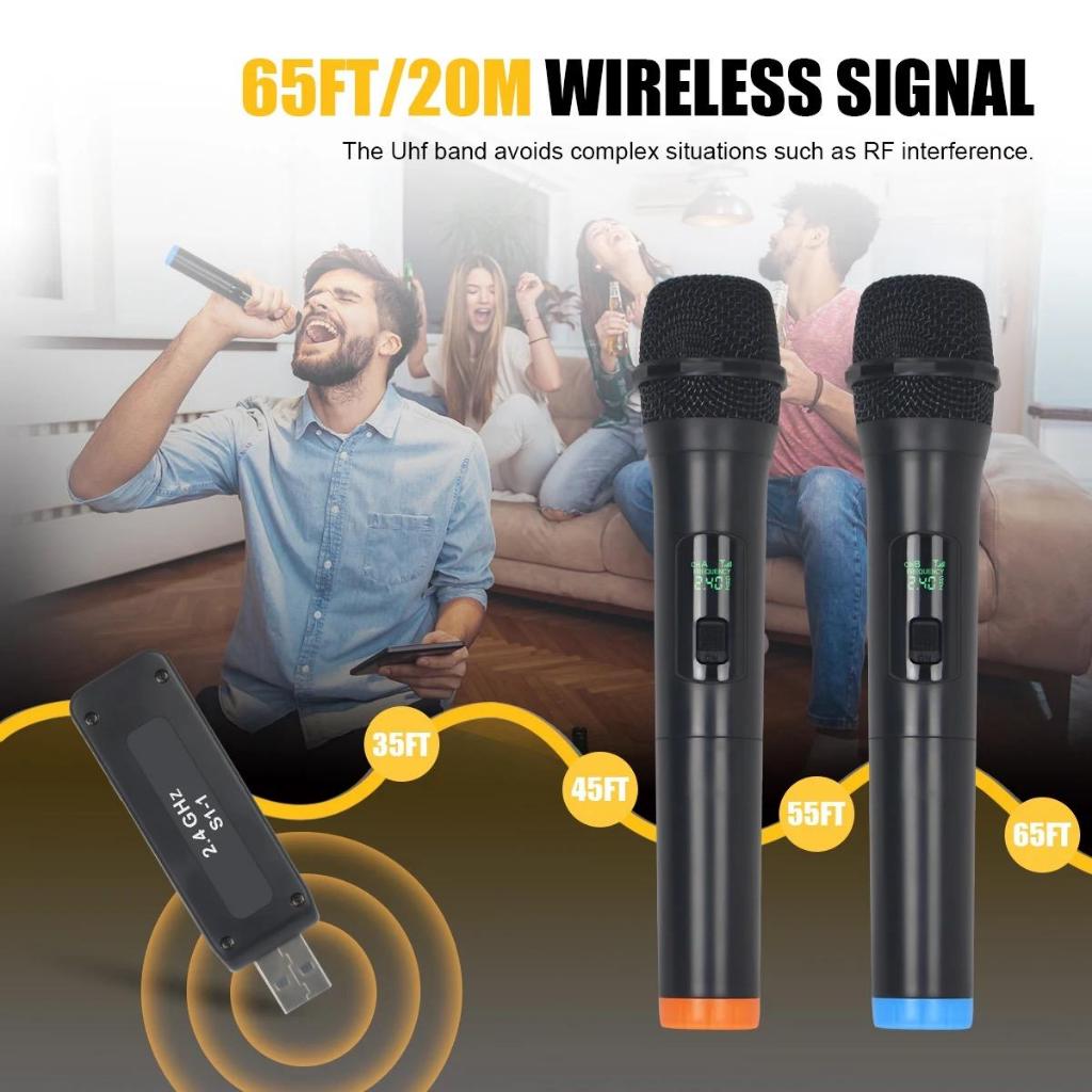 Kit 1 e 2 un Microfones Sem Fio Sinal Forte Digita