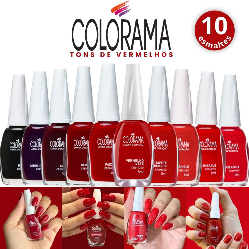 Kit Esmalte Colorama 10 Cores Escuras Atacado Mani