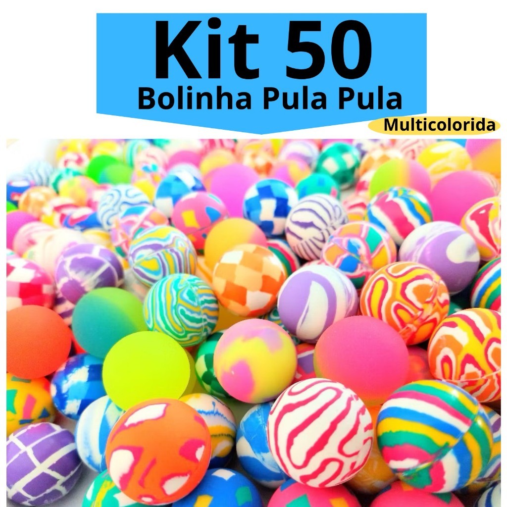 Kit 50 Bolinhas Pula Pula Multicoloridas Festa Inf