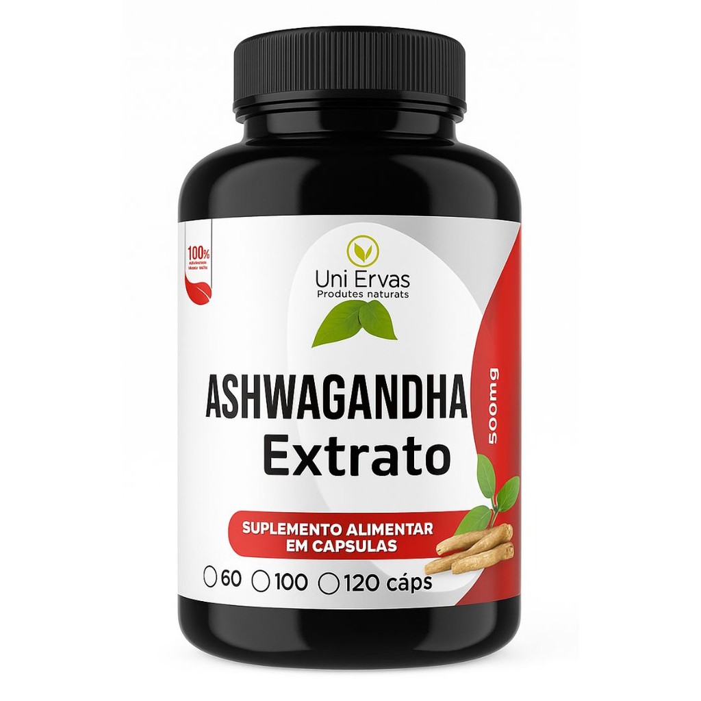 Ashwagandha Extrato 500mg  60 Cápsulas | Uni Erva