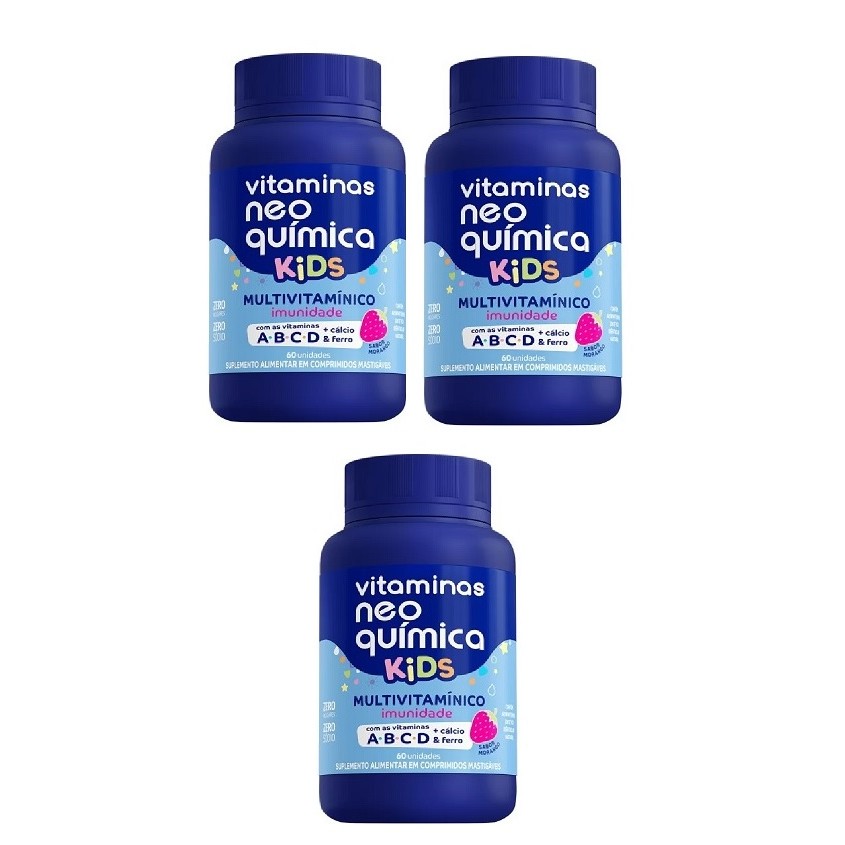 Kit 3 Vitamina Kids 60 Cápsulas – Neo Quím