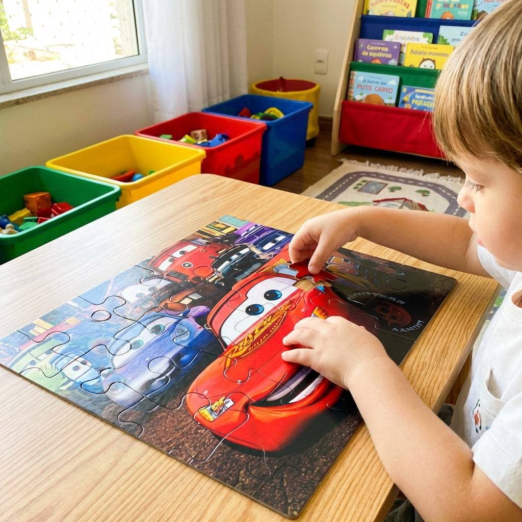Quebra Cabeça Infantil Mdf Com 24 Peças Temas Di