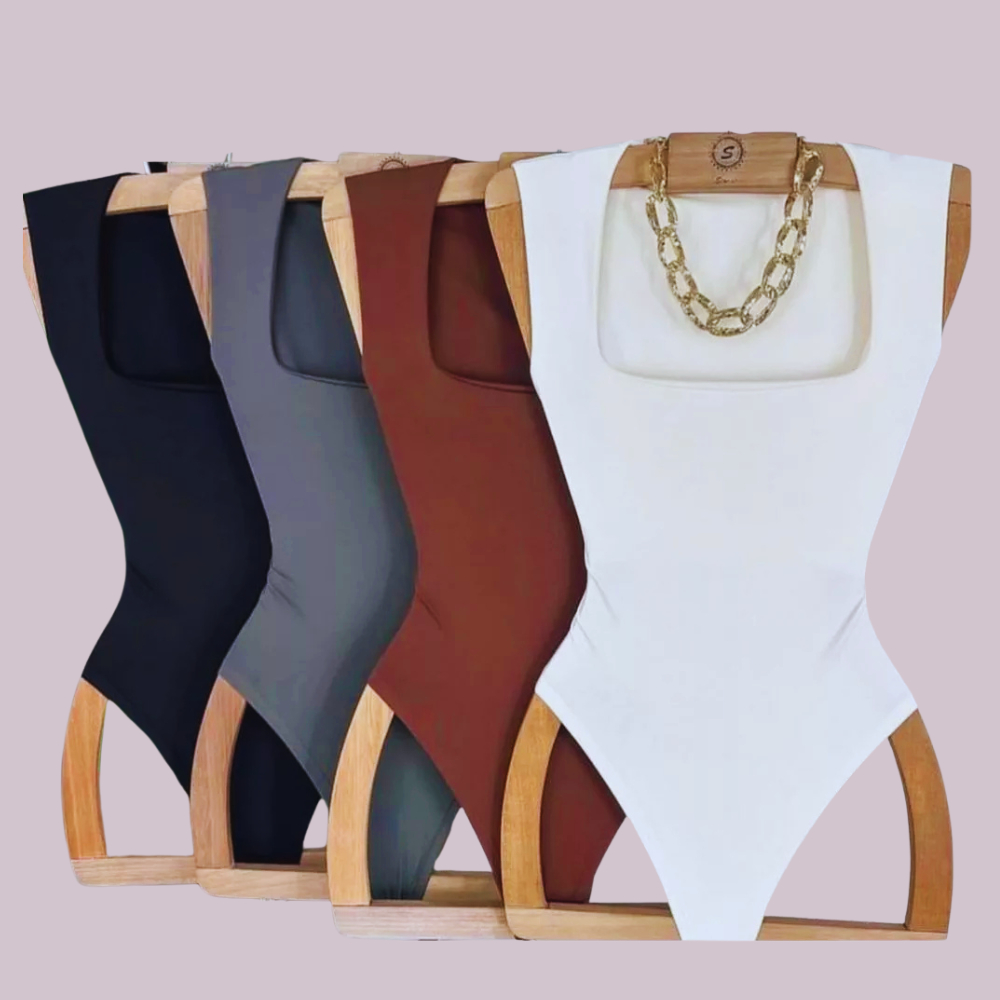 Kit 02 Body Feminino Regata Alças Grossas Decote 