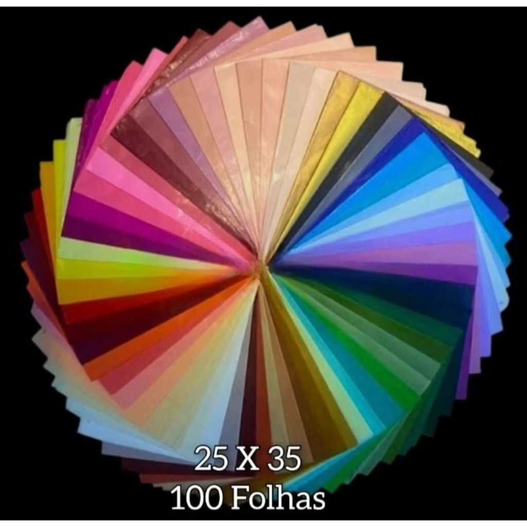 Papel de Seda 25×35 Cores Premiun Pct 100 Fol