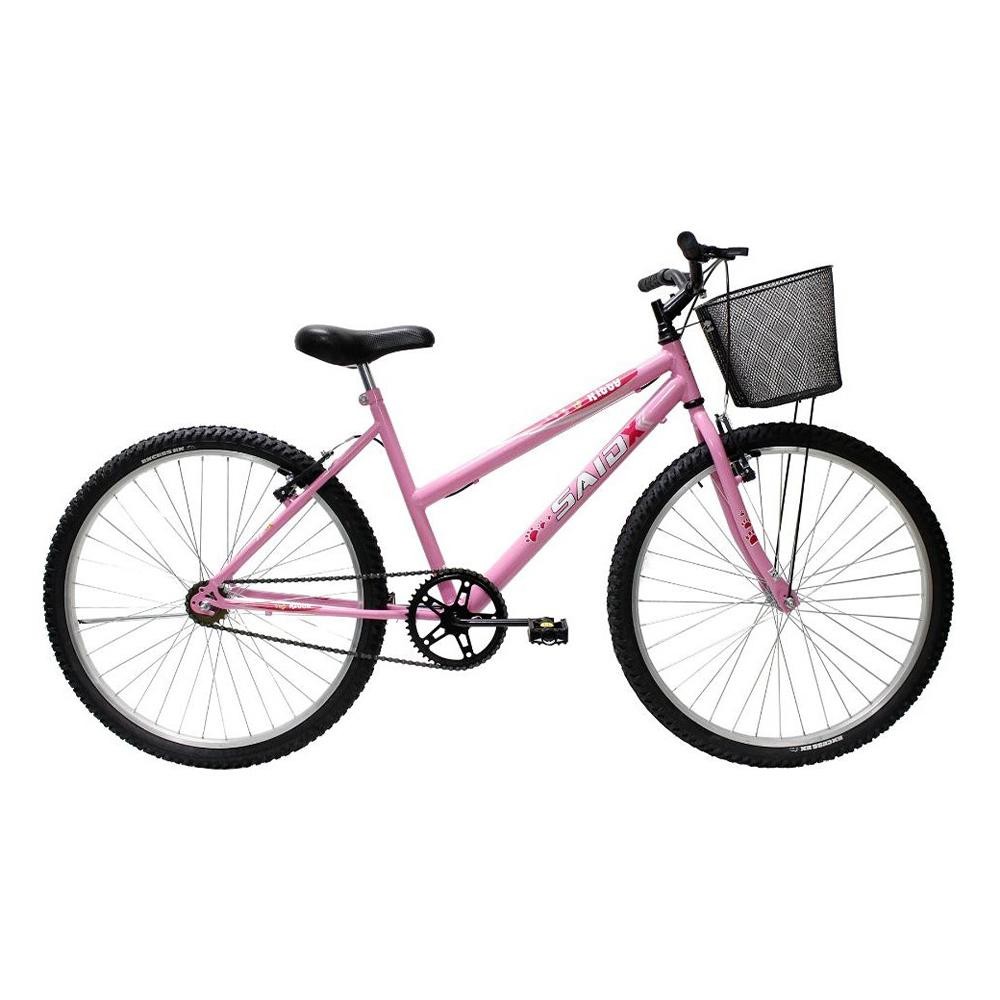Bicicleta Aro 26 Feminina Mono Sem Marcha Com Cest
