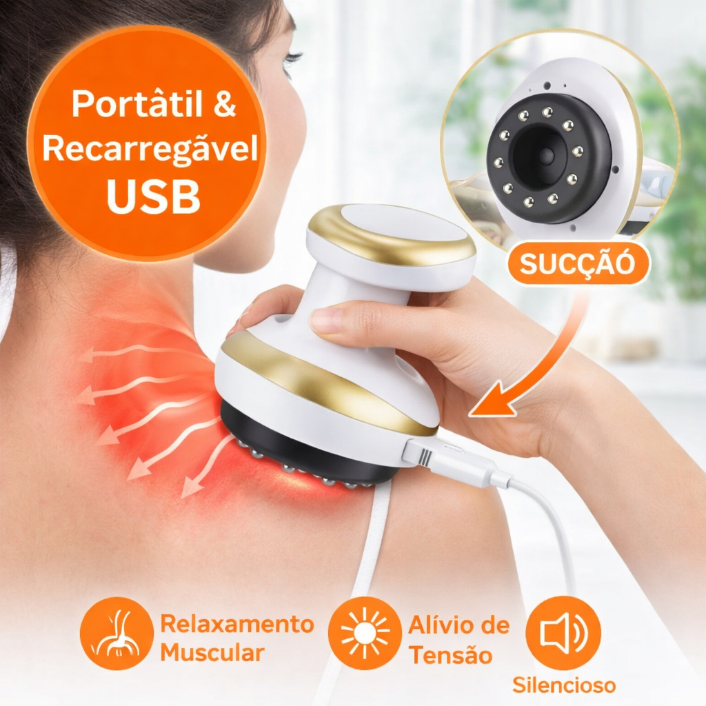 Massageador Corporal Elétrico com Sucção Portá