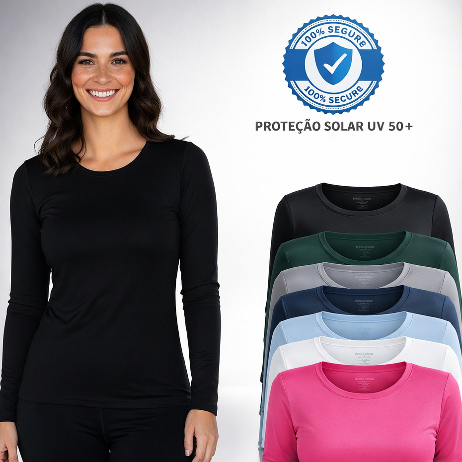 Camiseta Feminina Térmica Manga Longa Proteção 