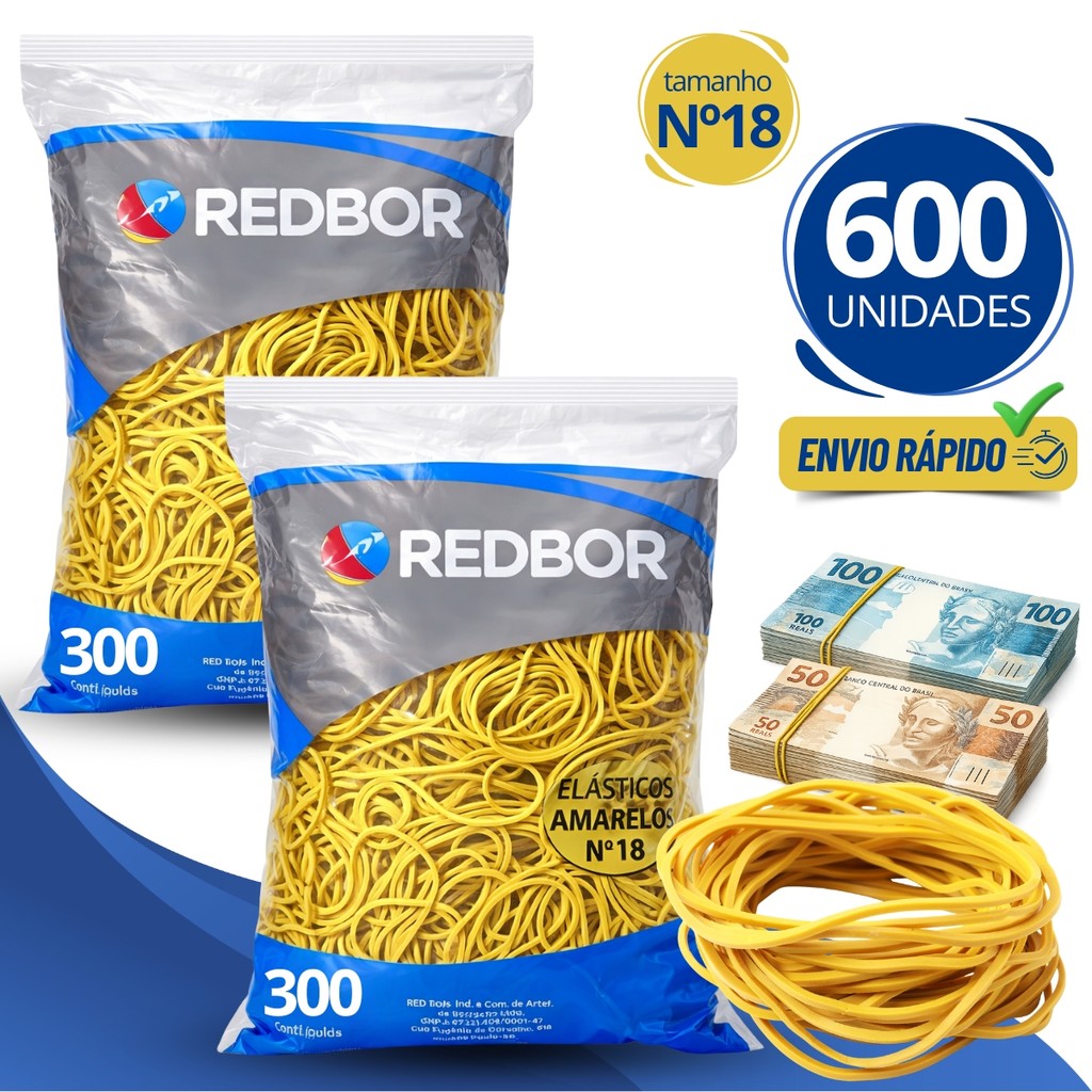 600 Elásticos De Borracha Pacote N.18 Liga Liguin