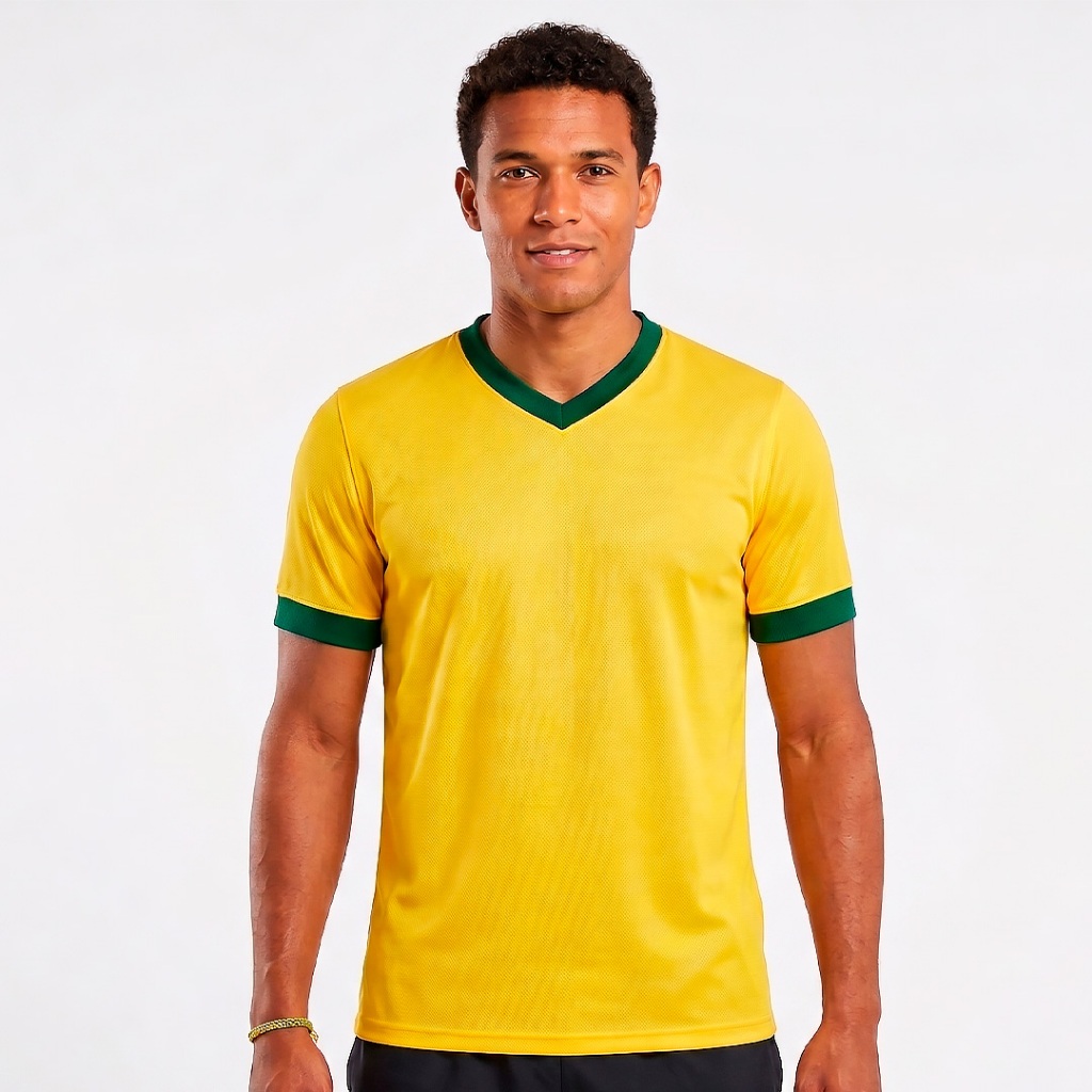 Camiseta Masculina e Feminina Dry Fit Amarelo-Azul