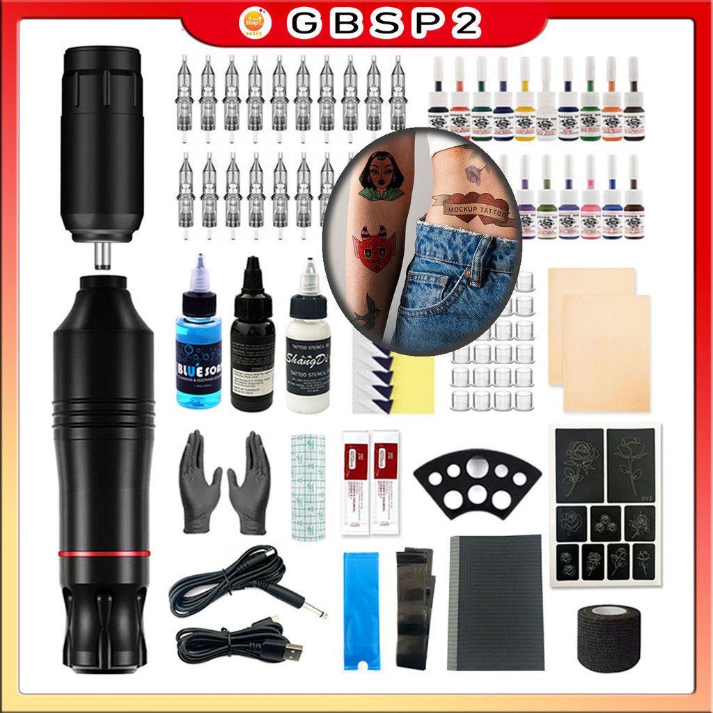 Kit Tatuagem Completo De Caneta De Tatuagem Profis