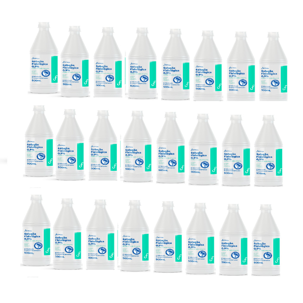 Kit 24x Soro Fisiológico 500ml Farmax Sorimax Bic