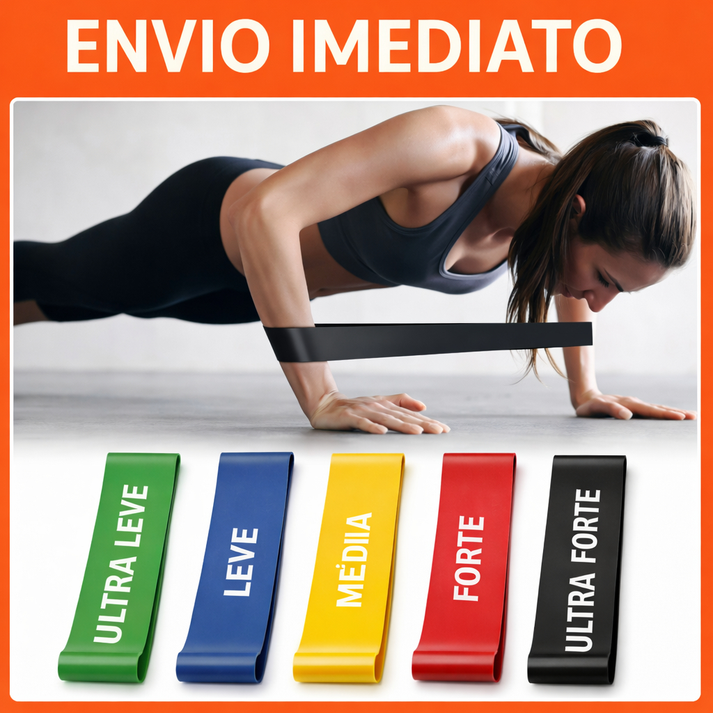 Kit 5 Faixas Elásticas Mini Band Original  Treino