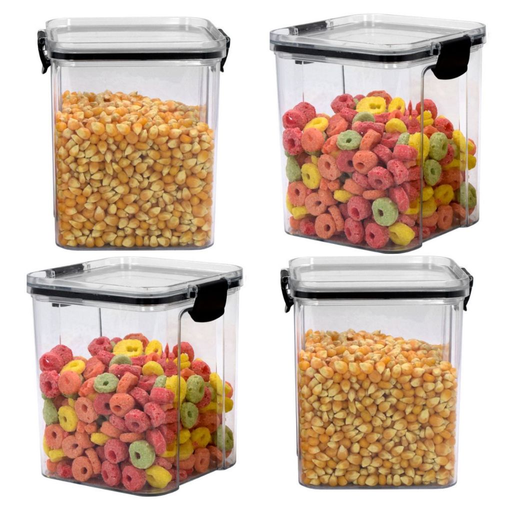 Kit 2 Potes Organizadores 1 Litro Tampa Hermético
