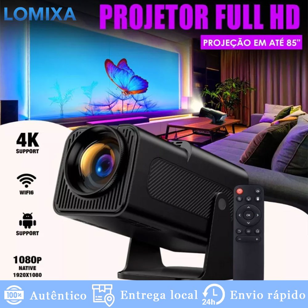 Projetor Portátil 4K HY320 Pro Resolução HD 192
