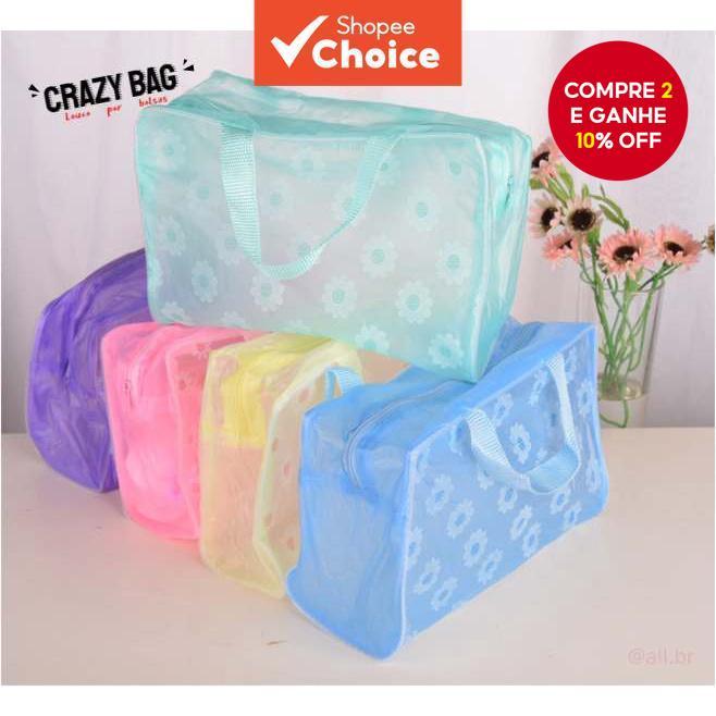 Bolsa Cosmética Floral À Prova Dágua  Organizad