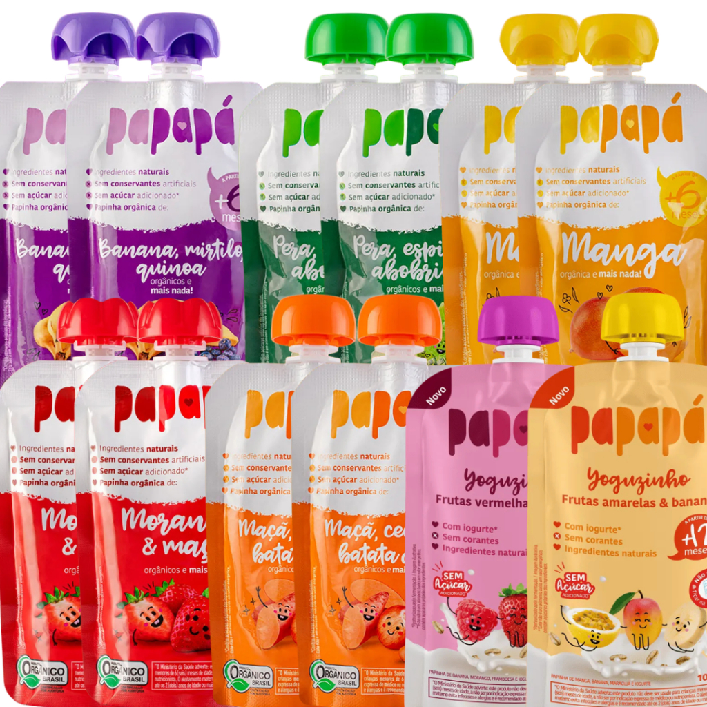 Papapa Kit 12un – 6 Sabores – Papinha 