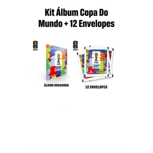 Kit Álbum Copa do Mundo 2026  Original + 12 Envel