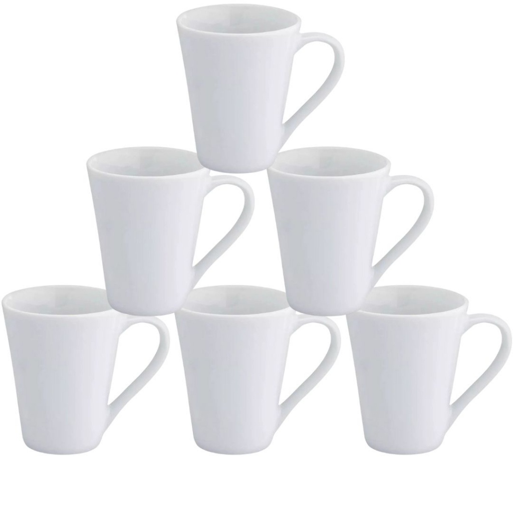 Kit 6 Xicaras Caneca de Porcelana 300 ML de Porcel