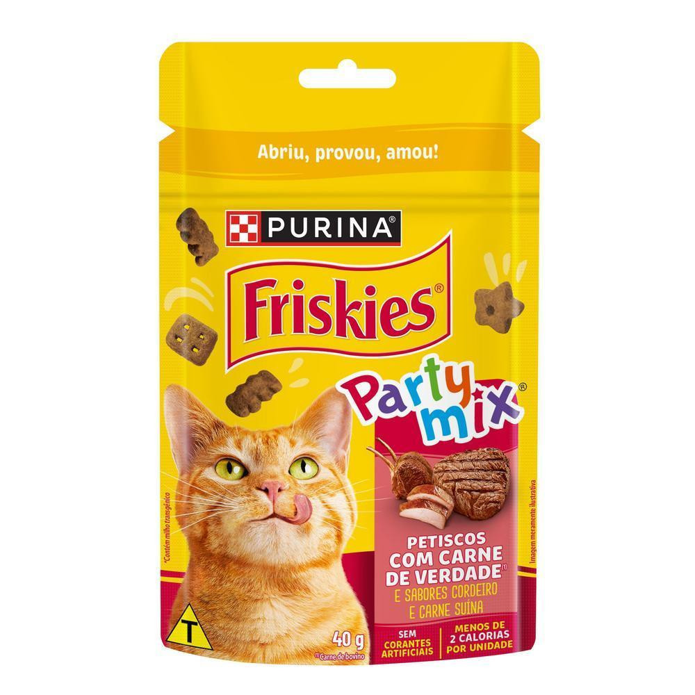 Purina Party Mix Petiscos Para Gatos Carne 40G Fri