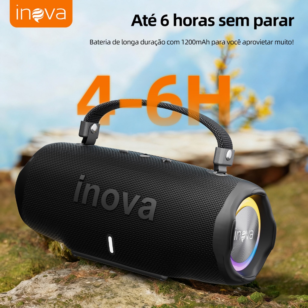 INOVA Caixa de Som Bluetooth Portátil  Bateria de
