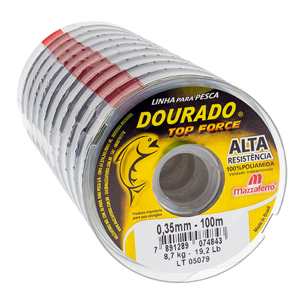 Linha de Pesca Monofilamento Dourado Top Force Maz