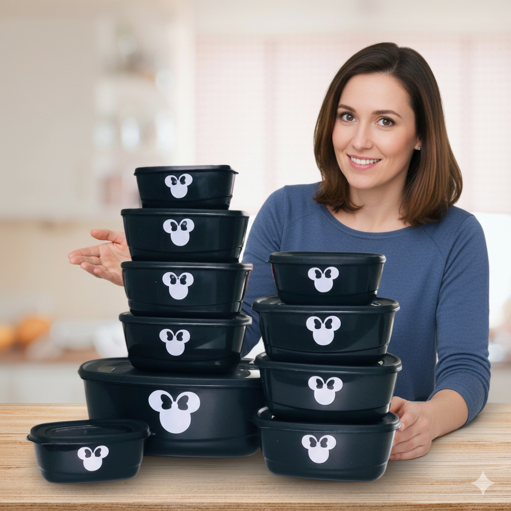 kit Potes Plastico Hermetico 10 Pote Organizador E