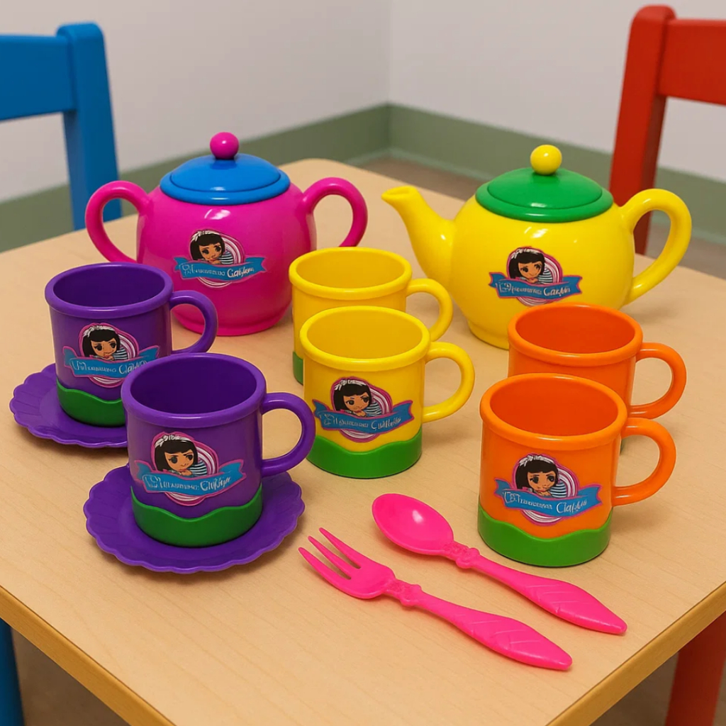 Kit Hora Do Café E Chá Divertido + Bule Brinqued