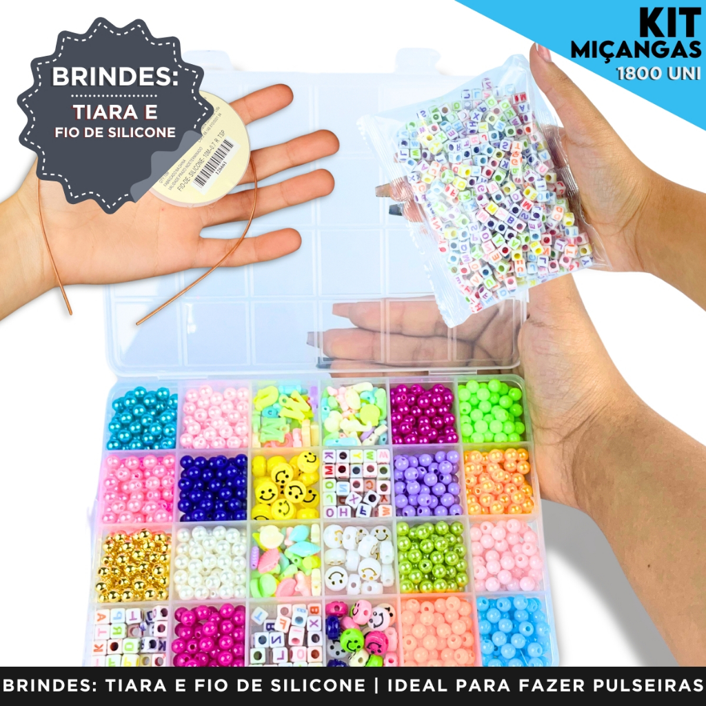 Kit De Miçangas 1800 peças Para Pulseirinha Infa