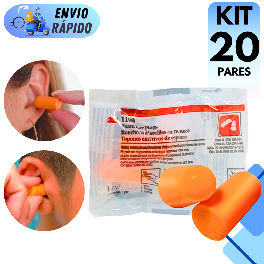 KIT 10 A 20 PARES PROTETOR AURICULAR ABAFADOR DE R