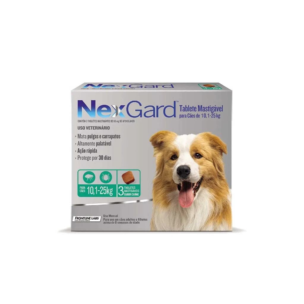 NexGard Antipulgas e Carrapatos para Cães 10-25 k